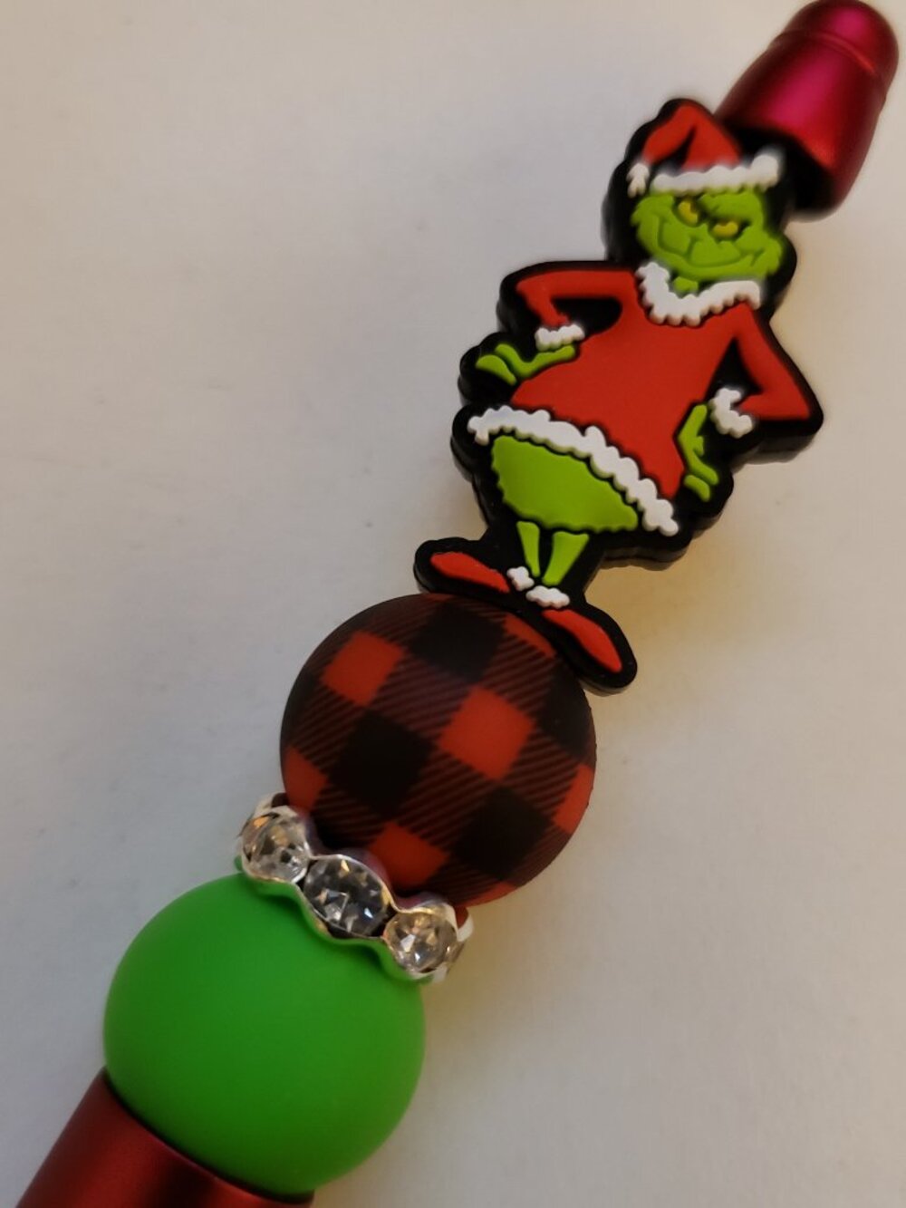 Handmade Christmas Holiday Beaded Silicone Focal Bead Pen